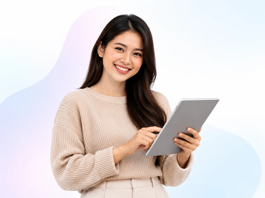 Pencipta produk digital atau kelas menggunakan tablet