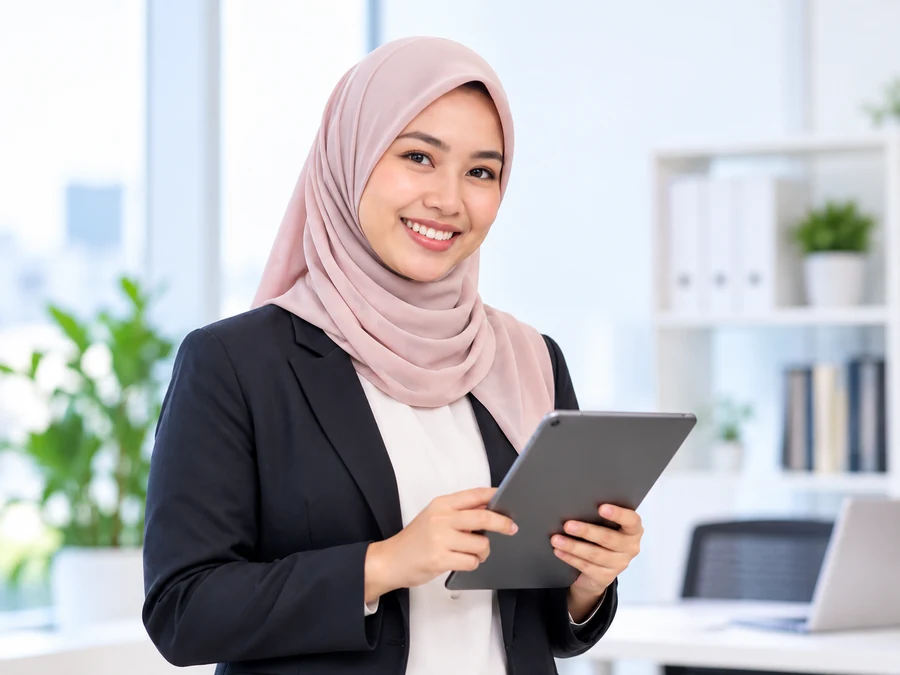 Ejen dan perunding menggunakan peranti digital untuk mengurus pelanggan