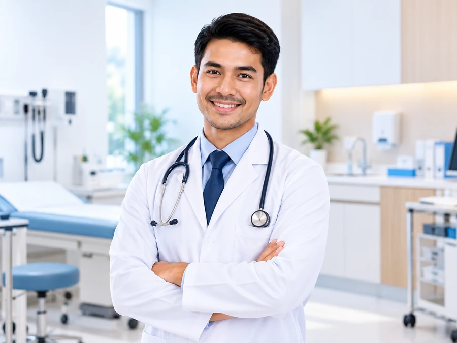 Profesional kesihatan di klinik atau pusat rawatan